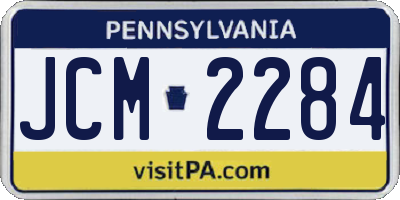PA license plate JCM2284