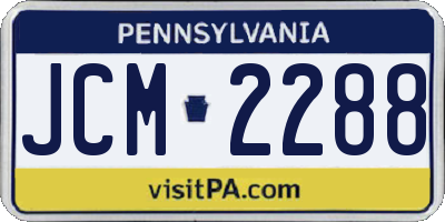 PA license plate JCM2288