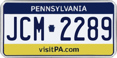 PA license plate JCM2289