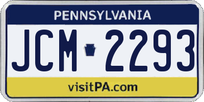 PA license plate JCM2293