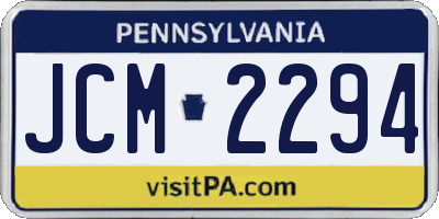 PA license plate JCM2294