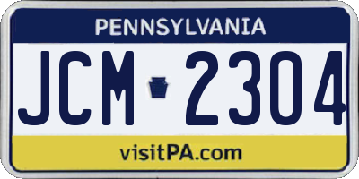 PA license plate JCM2304