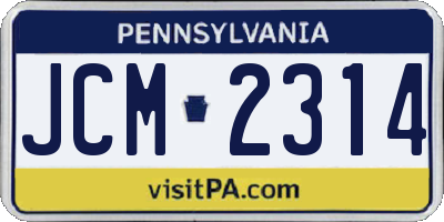 PA license plate JCM2314