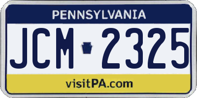 PA license plate JCM2325