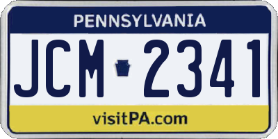 PA license plate JCM2341