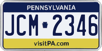 PA license plate JCM2346