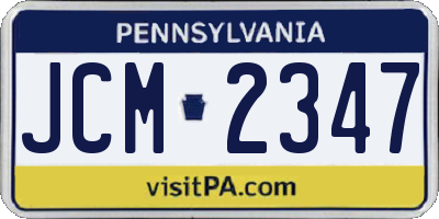 PA license plate JCM2347