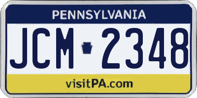 PA license plate JCM2348