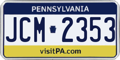 PA license plate JCM2353