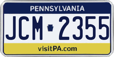 PA license plate JCM2355