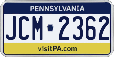 PA license plate JCM2362