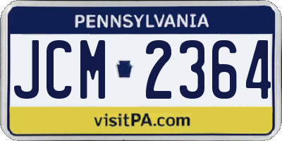 PA license plate JCM2364