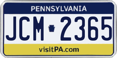 PA license plate JCM2365