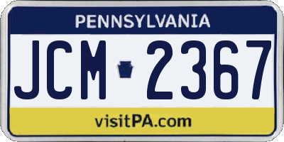 PA license plate JCM2367