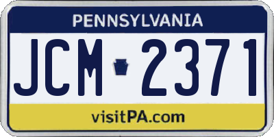 PA license plate JCM2371