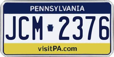 PA license plate JCM2376