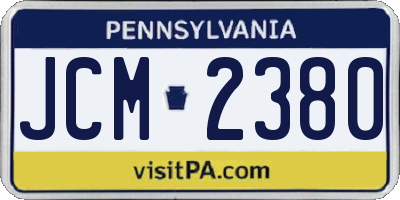 PA license plate JCM2380
