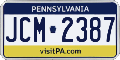 PA license plate JCM2387