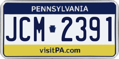 PA license plate JCM2391