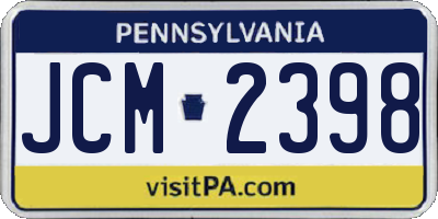 PA license plate JCM2398