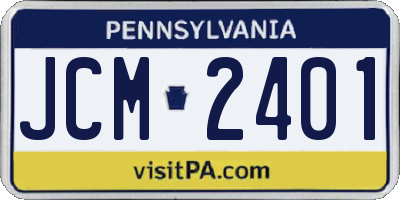 PA license plate JCM2401
