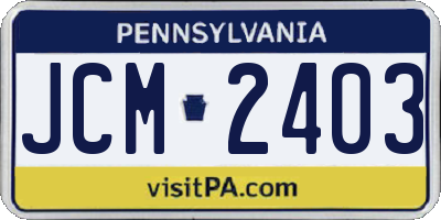 PA license plate JCM2403