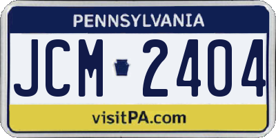 PA license plate JCM2404