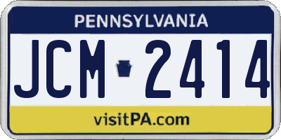 PA license plate JCM2414