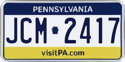 PA license plate JCM2417