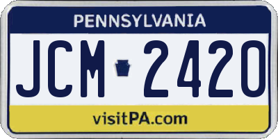 PA license plate JCM2420