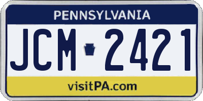 PA license plate JCM2421
