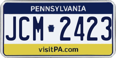 PA license plate JCM2423