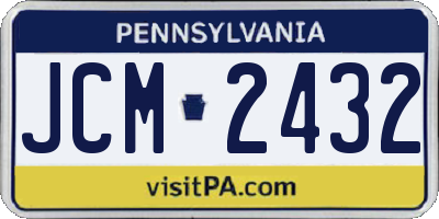 PA license plate JCM2432