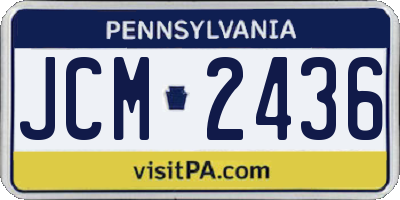 PA license plate JCM2436