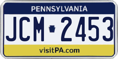 PA license plate JCM2453