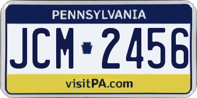 PA license plate JCM2456
