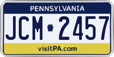 PA license plate JCM2457