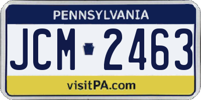 PA license plate JCM2463