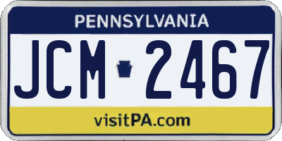 PA license plate JCM2467