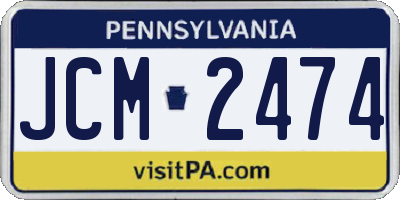 PA license plate JCM2474