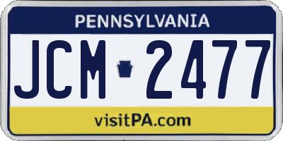 PA license plate JCM2477