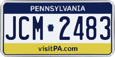 PA license plate JCM2483