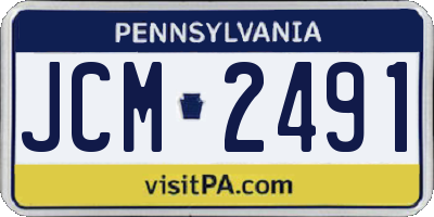 PA license plate JCM2491