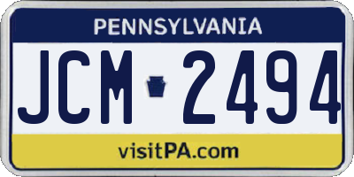PA license plate JCM2494