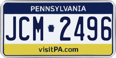 PA license plate JCM2496