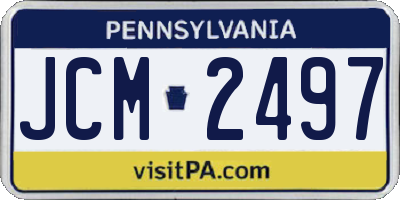 PA license plate JCM2497