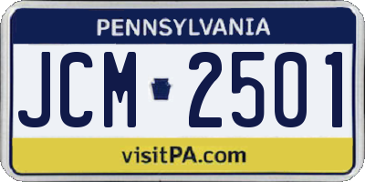 PA license plate JCM2501