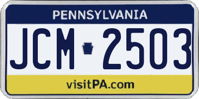 PA license plate JCM2503