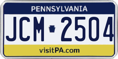 PA license plate JCM2504