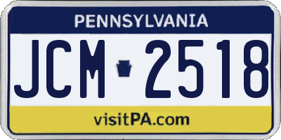 PA license plate JCM2518